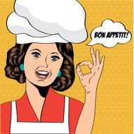 pop art woman cook N19