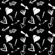 Seamless pattern with hearts and arrows