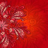 Red flower seamless pattern