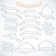 Set of retro ribbons and frames N4