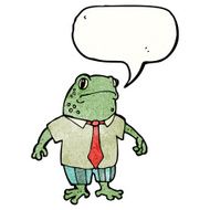 cartoon toad with speech bubble and suit N3
