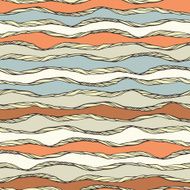 Seamless pattern with abstract doodle wavy ornament N3