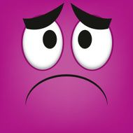 Vector Cute Cartoon Purple Sad Face N2