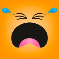 Vector Cute Cartoon Orange Crying Face