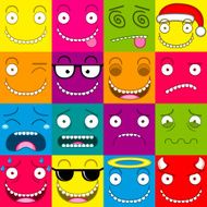 Vector Cartoon Set Of Different Cute Faces N5