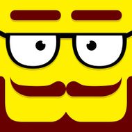 Vector Cute Cartoon Yellow Hipster Face