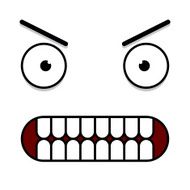 Vector Cute Cartoon White Furious Face