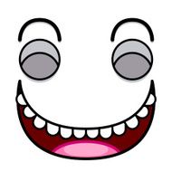 Vector Cute Cartoon White Laughing Face