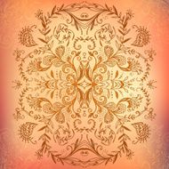 Chocolate floral ornament mandala background card N2