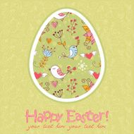 Easter egg cute floral card N2