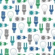 Seamless pattern with bulbs and socket