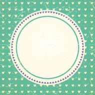 Vintage hearts seamless background Circle frame Place for text N2