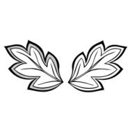 Original Decorative Leaf with Ornament (Vector) N19