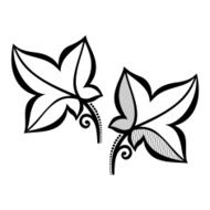 Original Decorative Leaf with Ornament (Vector) N20
