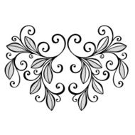 Original Decorative Leaf with Ornament (Vector) N21