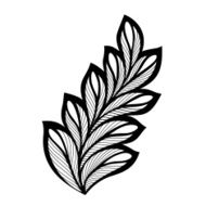 Original Decorative Leaf with Ornament (Vector) N22