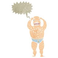 retro cartoon embarrassed man