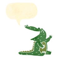 retro cartoon alligator