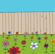 Cute Flowers Near Fence