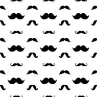 Hipster Mustaches Vector Seamless Pattern N2