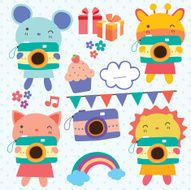 animals camera clip art(mouse giraffe cat lion More are available )