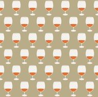 Vintage seamless pattern wineglasses with red wine Vector illustration