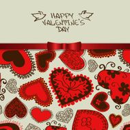 Valentine&#039;s greeting card with heart pattern N2