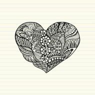 Floral heart of flowers Doodle N11