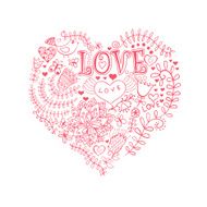 Floral heart of flowers Doodle N12