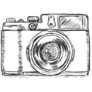 vector sketch illustration -photo camera