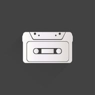 Compact Cassette icon flat design hipster style N6