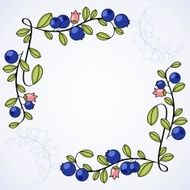 Elegant frame with blueberries