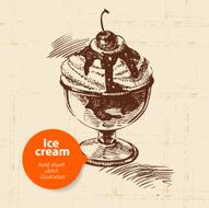 Vintage sweet ice cream background with color bubble N4