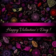 Happy Valentines signs on the black background N8
