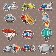 cartoon airplane stickers