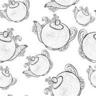Seamless pattern with teapots N3