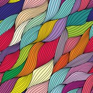 colorful seamless abstract hand-drawn pattern waves background N60