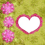 Flower background with doodle heart N8