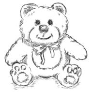 vector sketch illustration - teddy bear