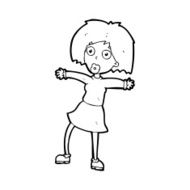 cartoon surprised woman N355