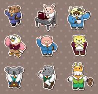 animal office worker stickers N2