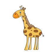 lonely vector giraffe isolated on white background N2