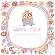Owls Love cute background N2