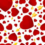 hearts and arrow seamless background