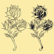 Roses Oldskool Tattoo style elements