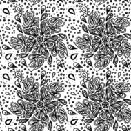 Abstract floral seamless pattern with paisley