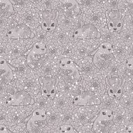 Vintage seamless pattern with bunnies and flowers N3