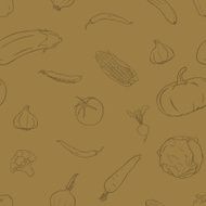 vector seamless pattern of vegetables N8