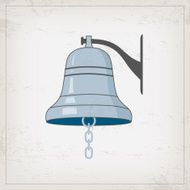 Vintage nautical card with marine bell