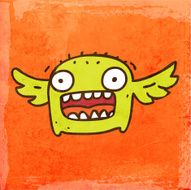 Monster on Grunge Background N4
